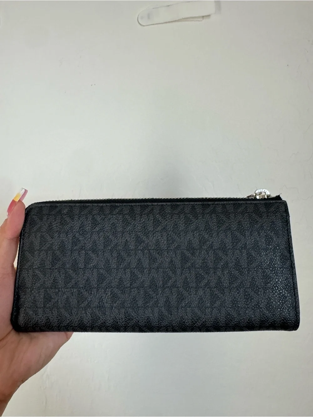 Michael Kors Black MK Logo Zip Wallet